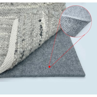 1/3" Thick Premium Protective Non-slip Backing Rug Pad - Grey