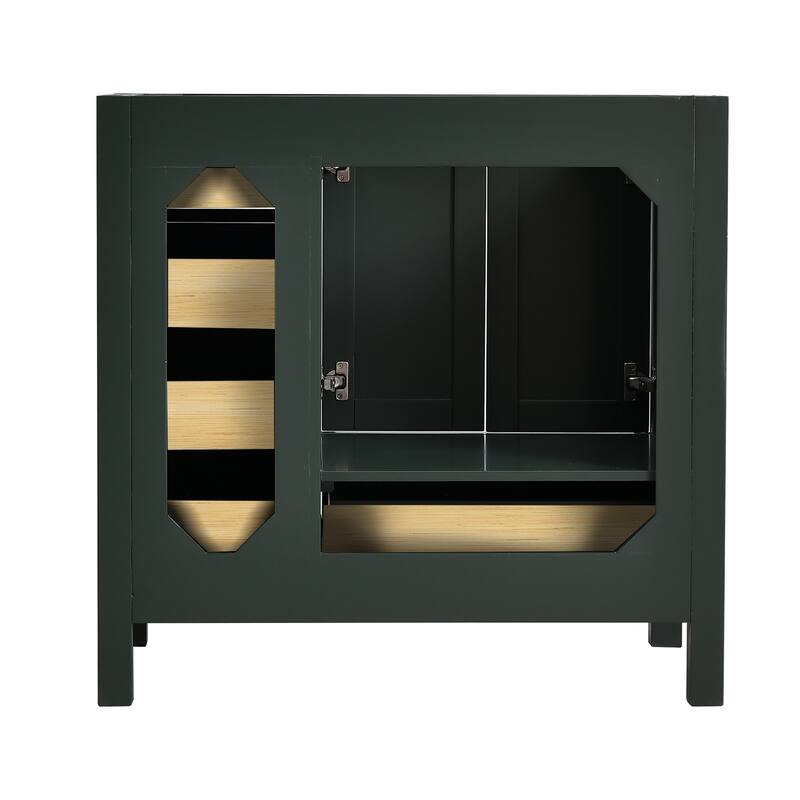 StarrySky 36 inch Undermount Left Sink Bathroom Vanity with Engineered Carrara Marble Top