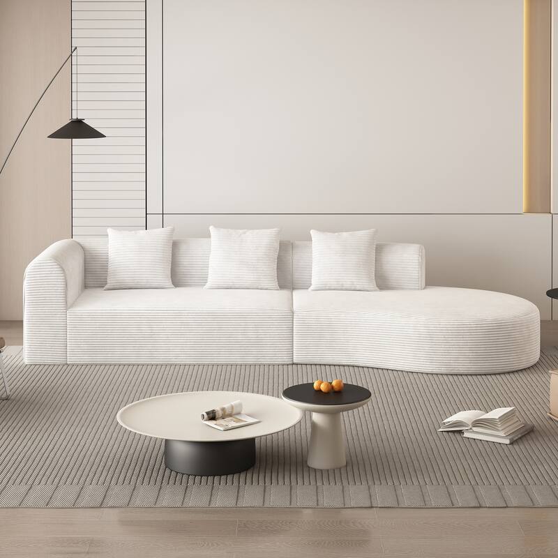 123*37 inch extra large deep modular sofa, cloud sofa 4-person sofa, can sit or lie down, living room corduroy modular s