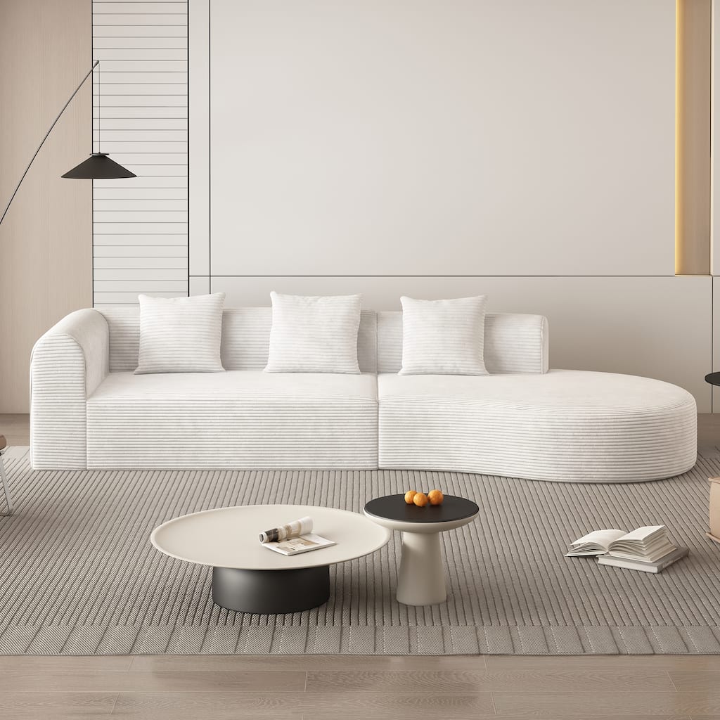 123*37 inch extra large deep modular sofa, cloud sofa 4-person sofa, can sit or lie down, living room corduroy modular s