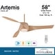 preview thumbnail 9 of 37, Minka Aire Artemis 3 Blade 58 Inch Ceiling Fan With Light Kit