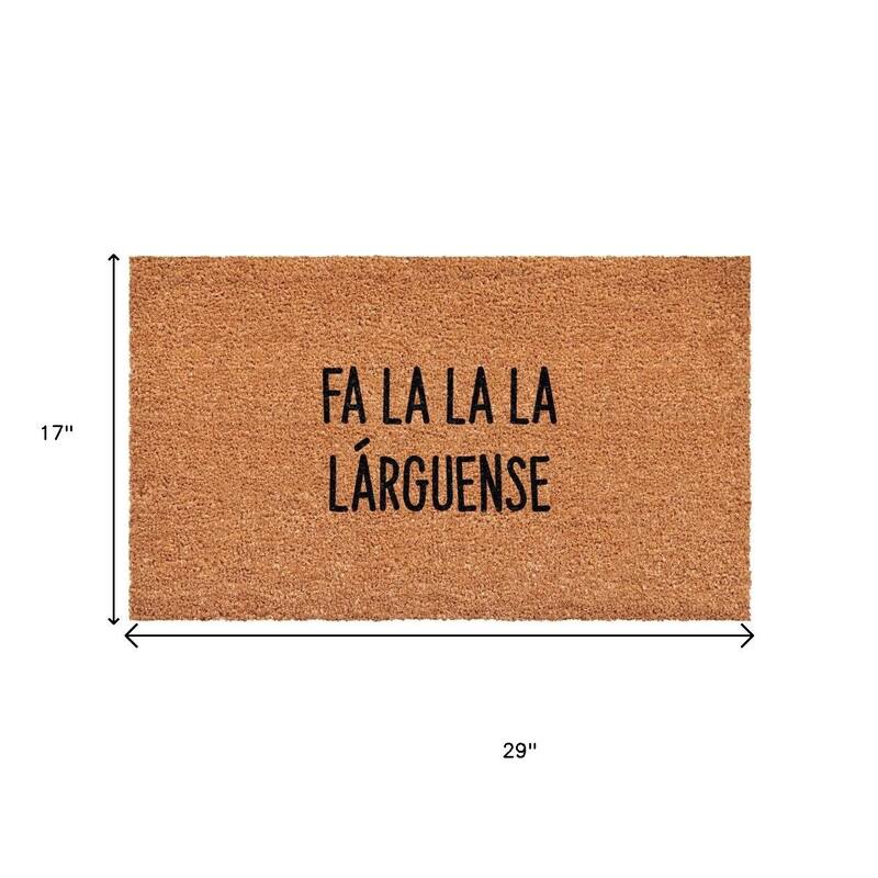 HomeRoots 17" X 29" Brown And Black Christmas Outdoor Coir Door Mat - 17.00' X '29.00