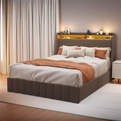 Queen Size Bed Frame with LED