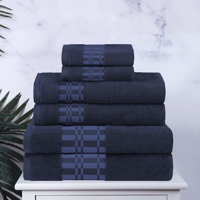 Superior Larissa Cotton Embroidered Geometric Border 6-Piece Towel Set
