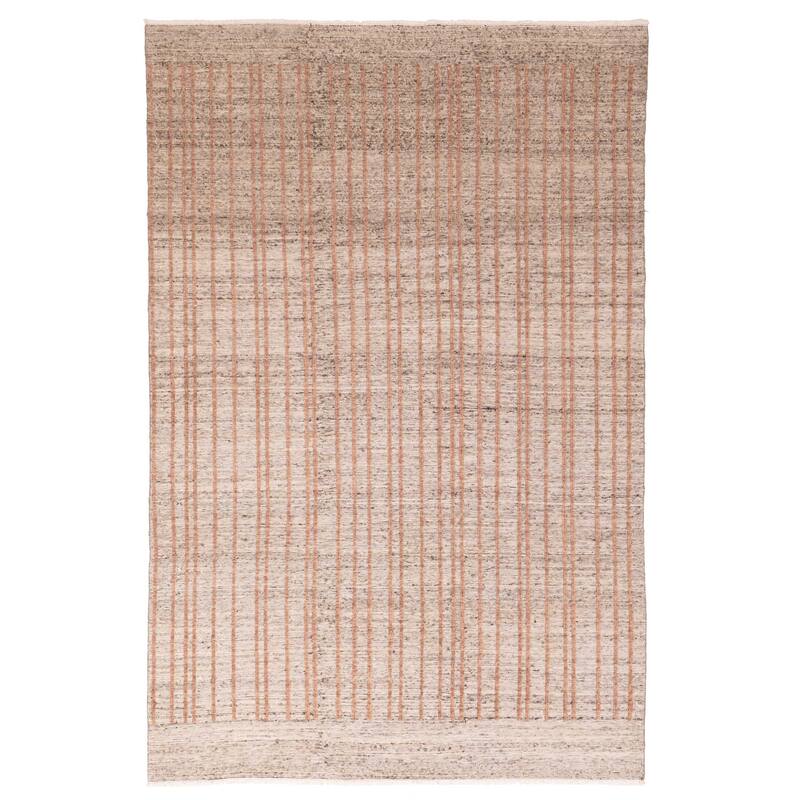 ECARPETGALLERY Hand-knotted Pak Finest Marrakesh Taupe Wool Rug - 6'3 x 9'7