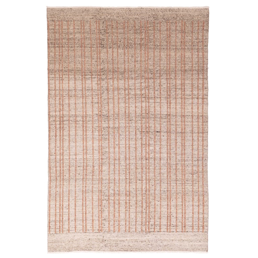 ECARPETGALLERY Hand-knotted Pak Finest Marrakesh Taupe Wool Rug - 6'3 x 9'7