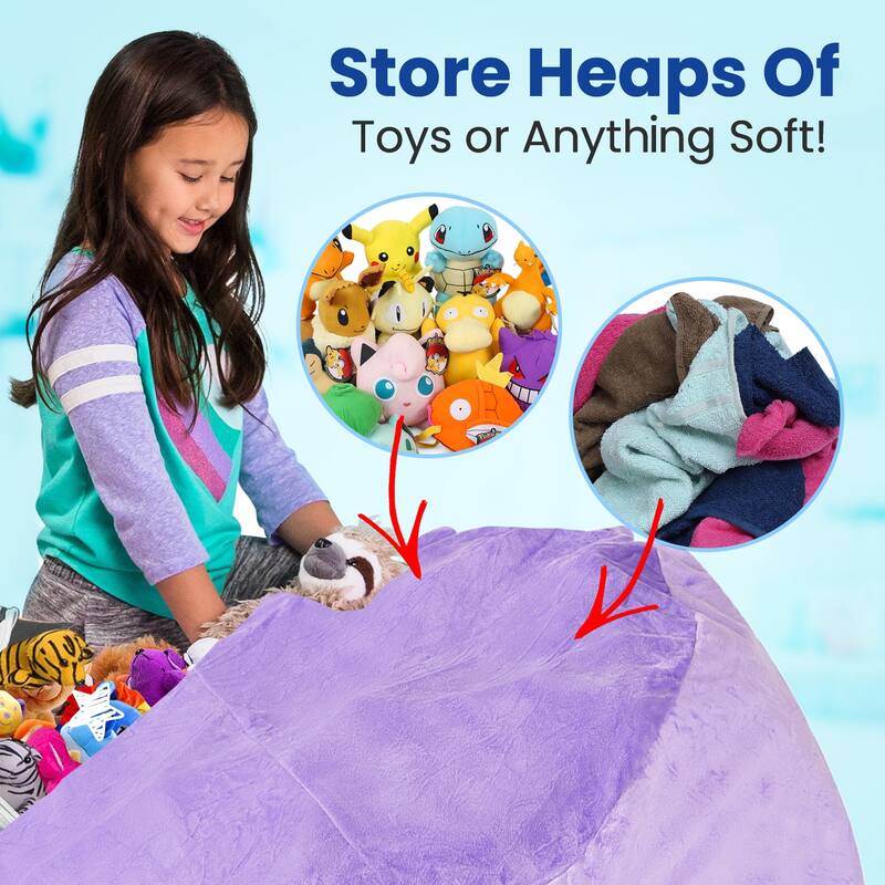 Cheer Collection Microplush Bean Bag and Stuffed Animal Storage Case