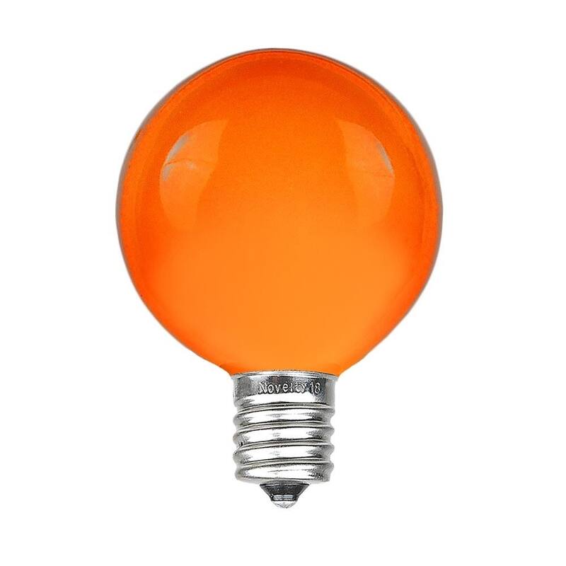 25 Pack G40 Outdoor Patio Globe Replacement Bulbs, Clear, C7/E12 Base - Medium - Orange