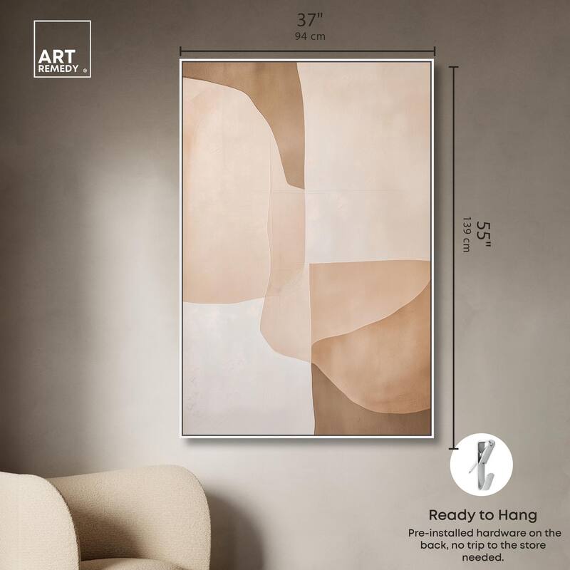 Forms in Beige II Canvas by Art Remedy