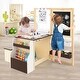 preview thumbnail 4 of 21, Costway Kids Art Center Wooden Table Bench Set Adjustable Double-Sided - See Details