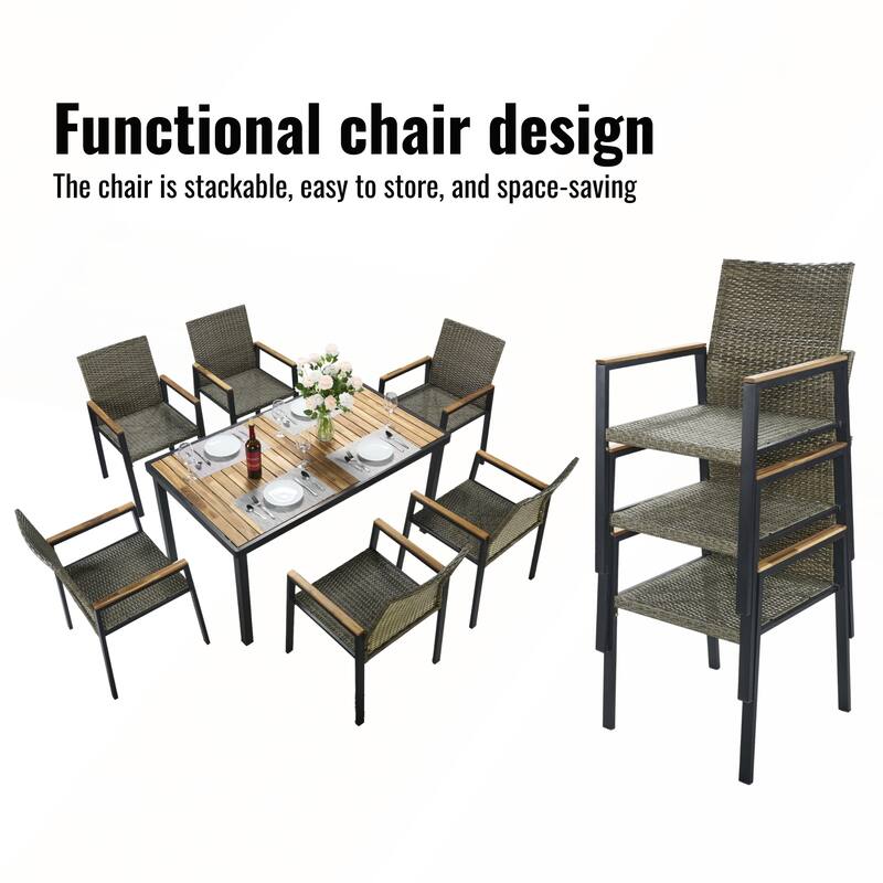 All Weather 7-Piece Patio Dining Table Sets