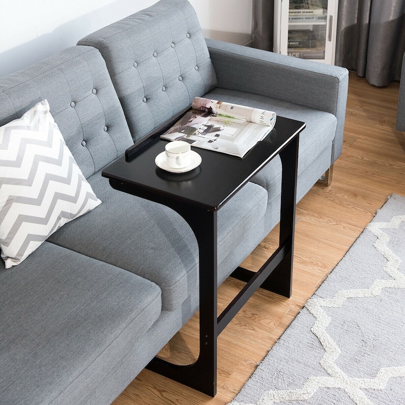 Wicker Side Table for Sofas with Adjustable Tilting Top - 23.5" x 16" x 27.5" (L x W x H)