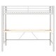 preview thumbnail 61 of 64, Gaming Loft Bed with RGB LED Light & USB Charge Station, Metal Loft Bed Frame w/Built-in Desk & Full-Length Guardrails