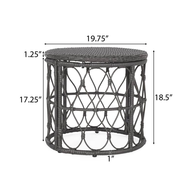 Bruce Outdoor Outdoor Wicker Side Table by Christopher Knight Home