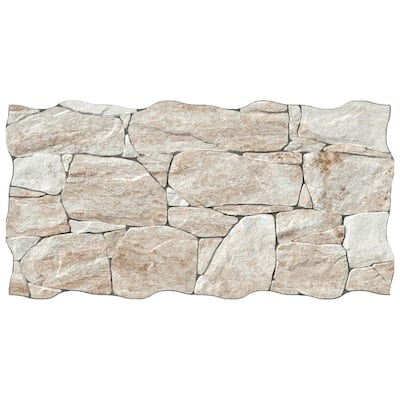 Merola Tile Caldera Roques Sand 12-5/8" x 25-1/8" Porcelain Floor and Wall Tile