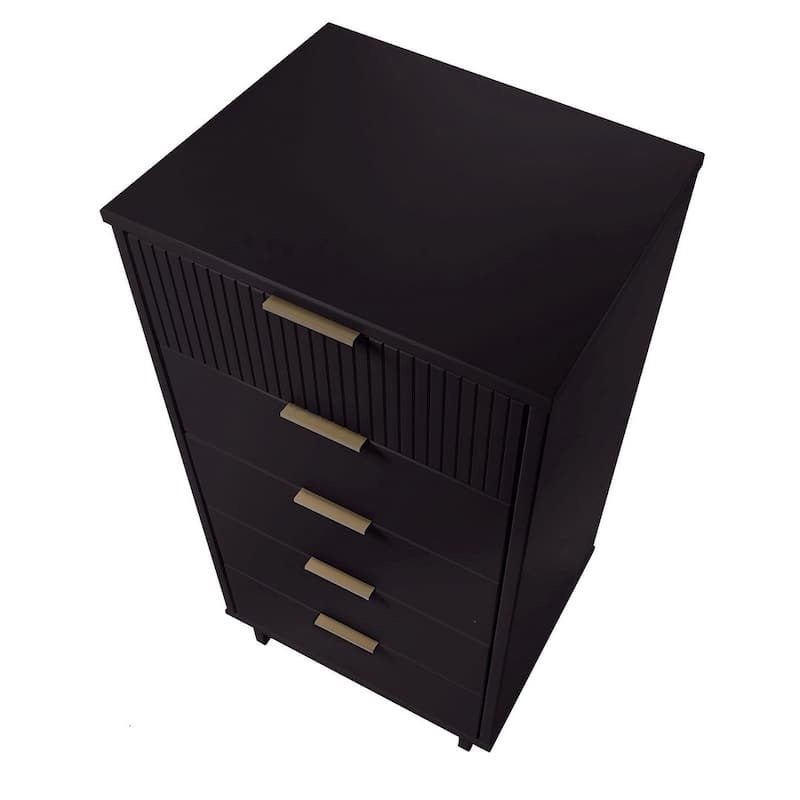 Manhattan Comfort Granville Tall 23.62" Modern Narrow 5 Drawer Dresser