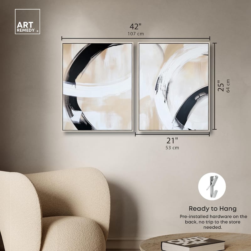 Neutral Interplay II Canvas Set of 2 by Art Remedy