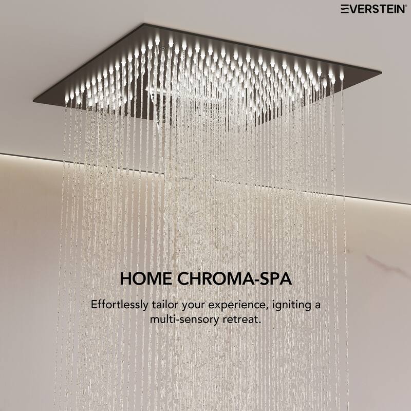 16 in LED Light Shower System Faucet Set LCD Digital Thermostatic Valve Kit Shower Head with Body Jets & Handheld Slider