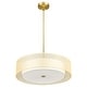 preview thumbnail 67 of 71, 3-Light 20"W Drum Fabric Semi Flush Mount Pendant Chandelier