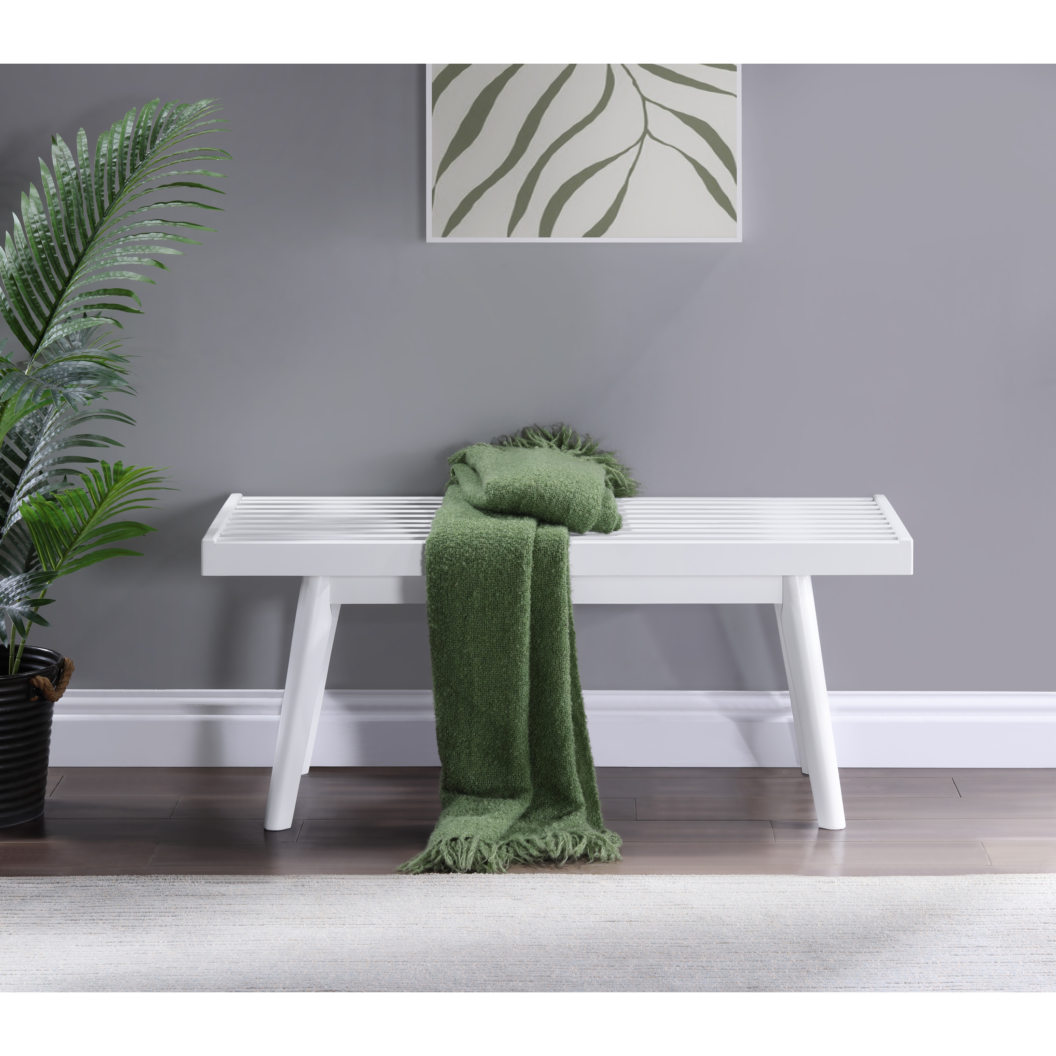 Practical Indoor Stool with Tapered Legs, Dining Stool Hallway Stool, Entryway Footrest Seat Leisure Stool End of Bed Bench