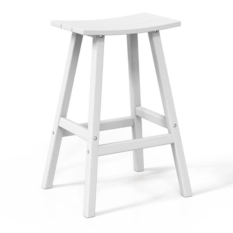 Laguna Hdpe All Weather Outdoor Patio 29" Saddle Seat Bar Stool (Set Of 3)