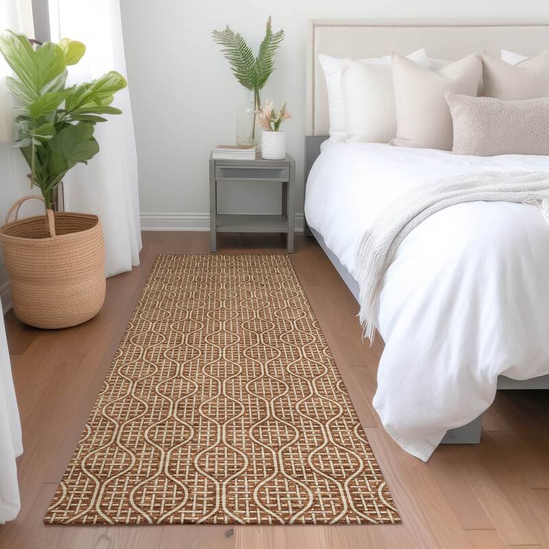 Premium Washable Super Soft Modern Teardrop Mayfield Rug - Paprika - 2'3" x 7'6"