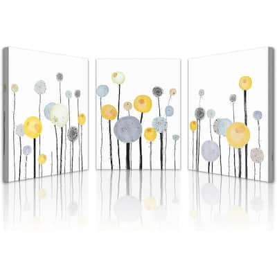 Abstract Dandelion Flowers Watercolor Paintings