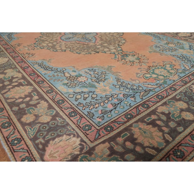 Tabriz Persian Vintage Area Rug Handmade Oriental Wool Carpet - 6'8" x 9'11"