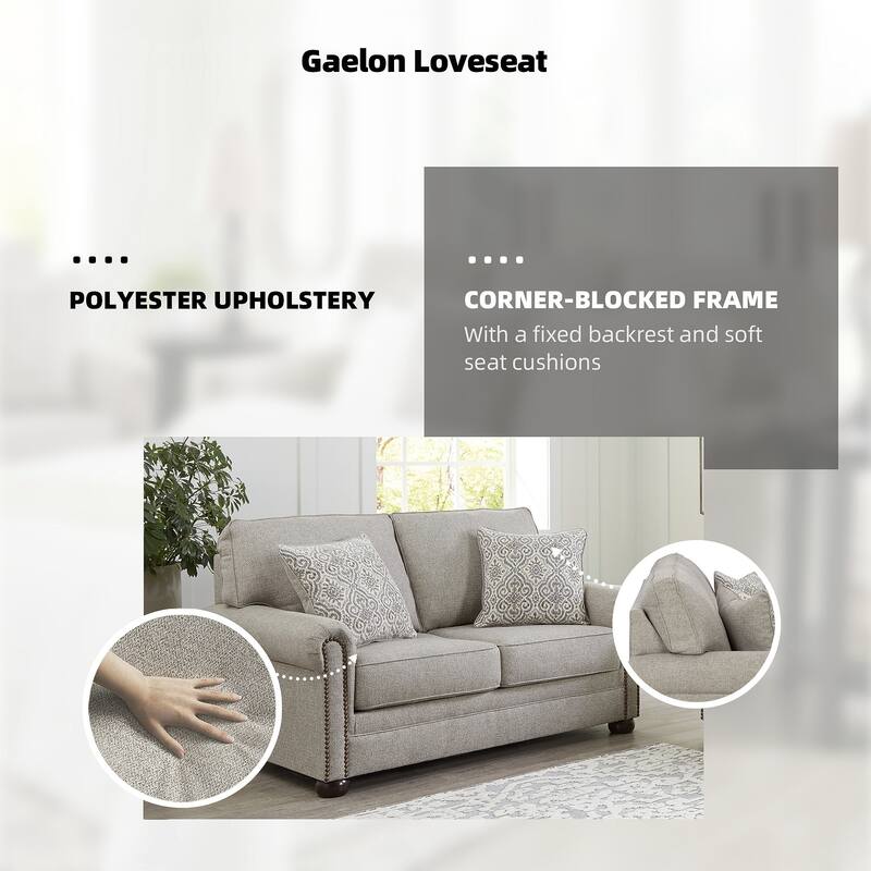 Signature Design by Ashley Gaelon Dune Loveseat - 64"W x 41"D x 39"H