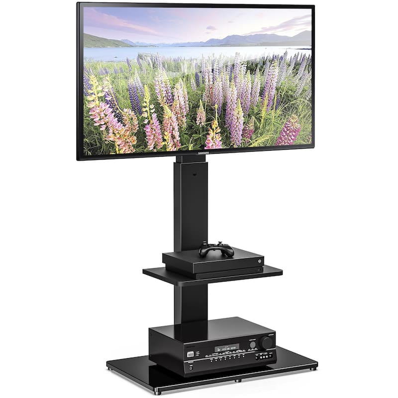 Swivel Floor TV Stand with Mount for 32-65 Inch Flat or Curved Screen - 65