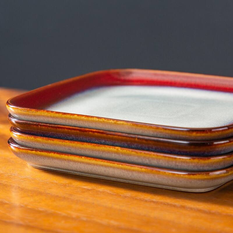 vancasso Stern Reactive Glaze Stoneware Dinnerware Set, Service for 4