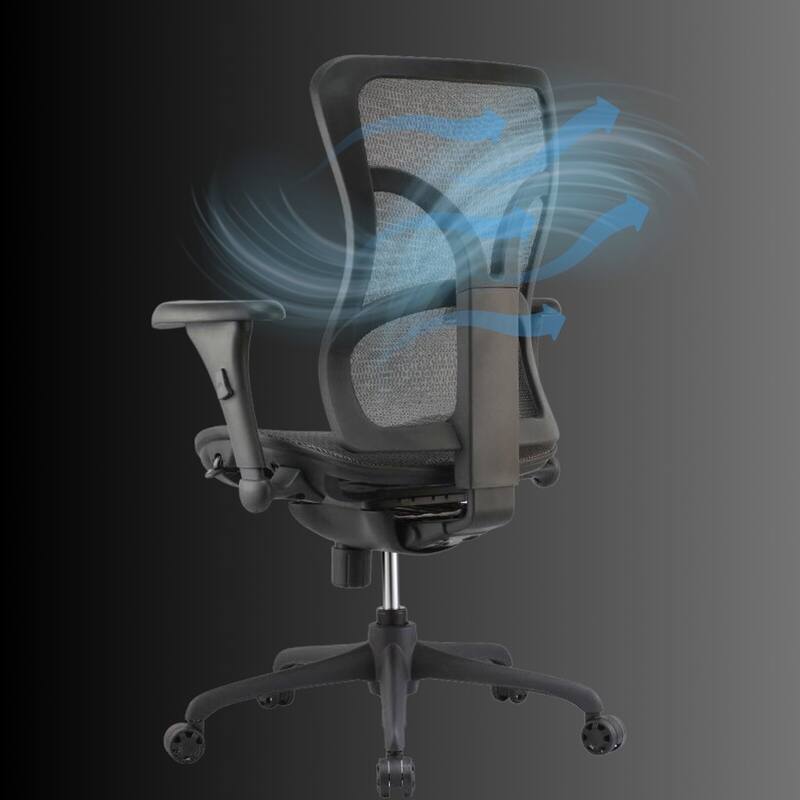 Cubiclesdotcom Engage Curved Mesh Ergonomic Office Chair, 275 lbs, Black