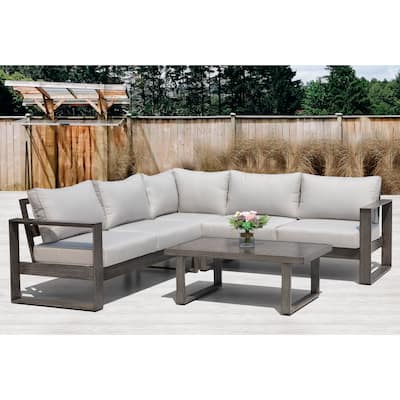Walsh 4-Piece Outdoor Aluminum Sectional Sofa Set