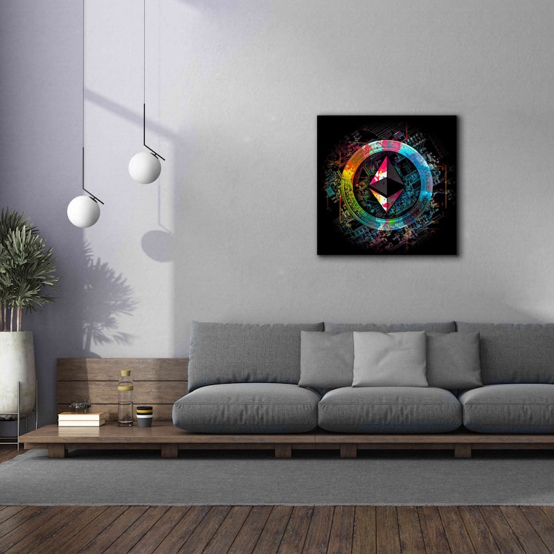 Epic Graffiti 'Ethereum Crypto Power' by Epic Portfolio Giclee Canvas Wall Art