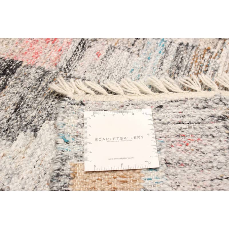 ECARPETGALLERY Flat-Weave Ankara FW Grey Wool Kilim - 5'1 x 8'0
