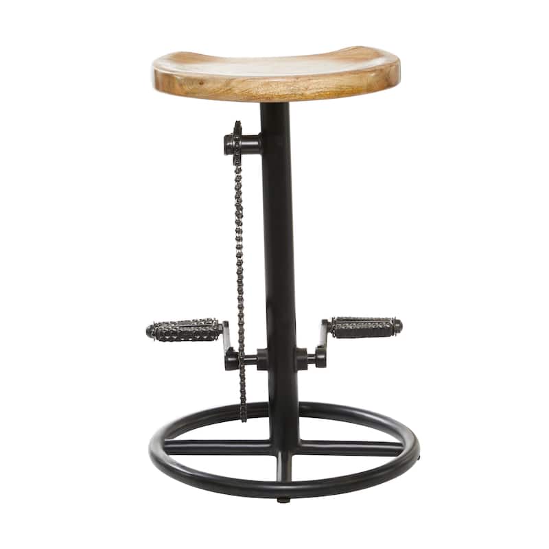 Brown Metal Bike Counter Stool with Pedals