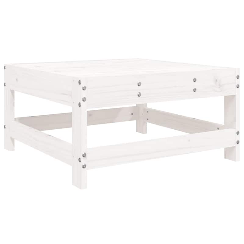 vidaXL Garden Lounge Set White Solid Pine Wood, Plywood Standard Modular - 24.4 x 24.4 x 27.8 in