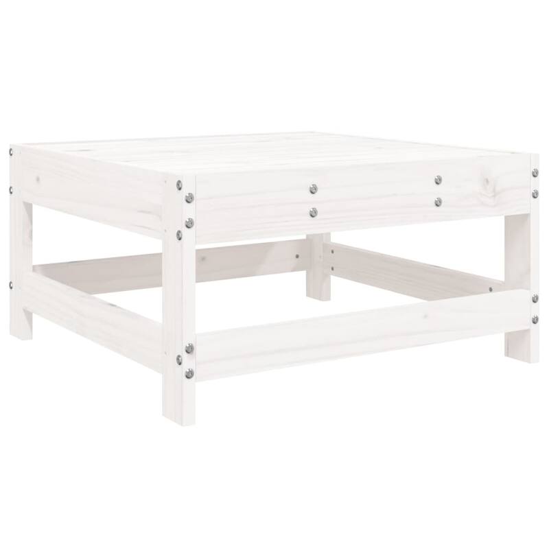vidaXL Garden Lounge Set White Solid pine wood, Plywood Large Modular - 24.4 x 26.0 x 27.8 in