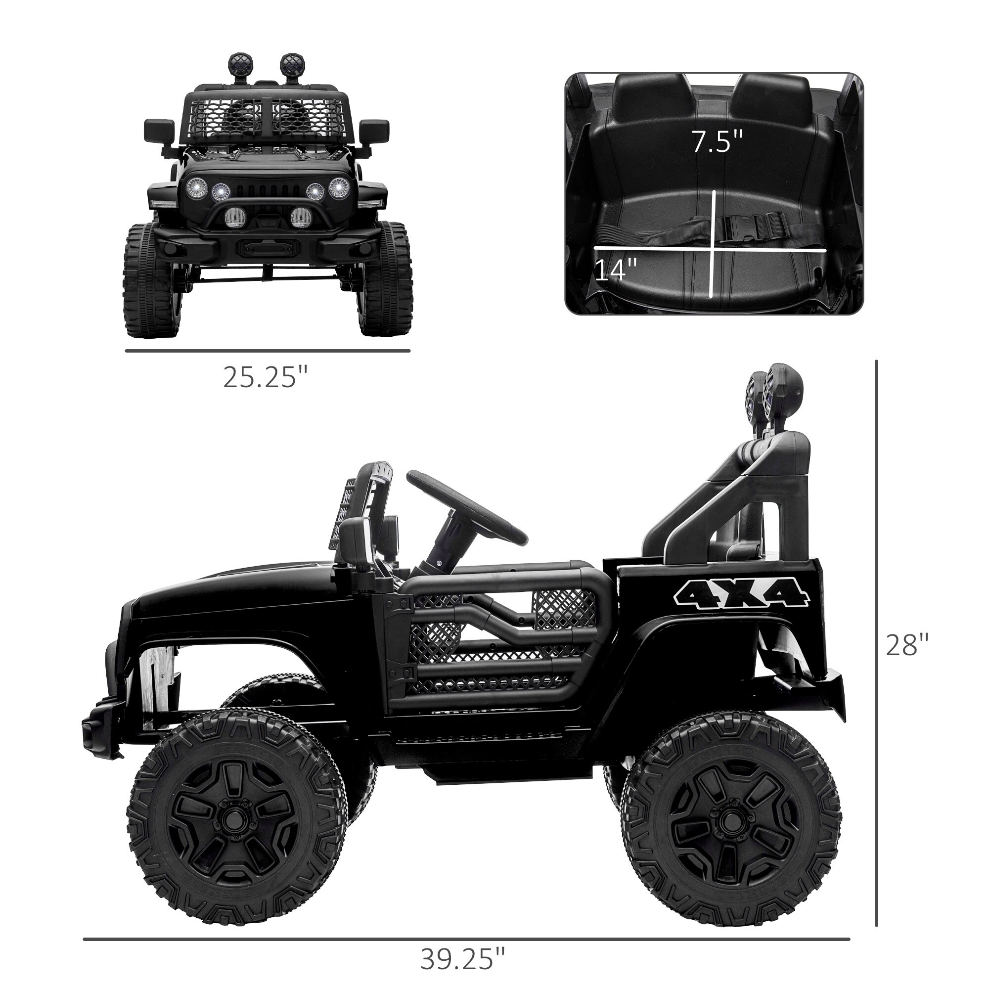 12V Kids Ride On Truck with Parent Remote Control Electric Battery Powered Toy Car with Adjustable Speed LED Lights and Horn Bed Bath Beyond 39856261