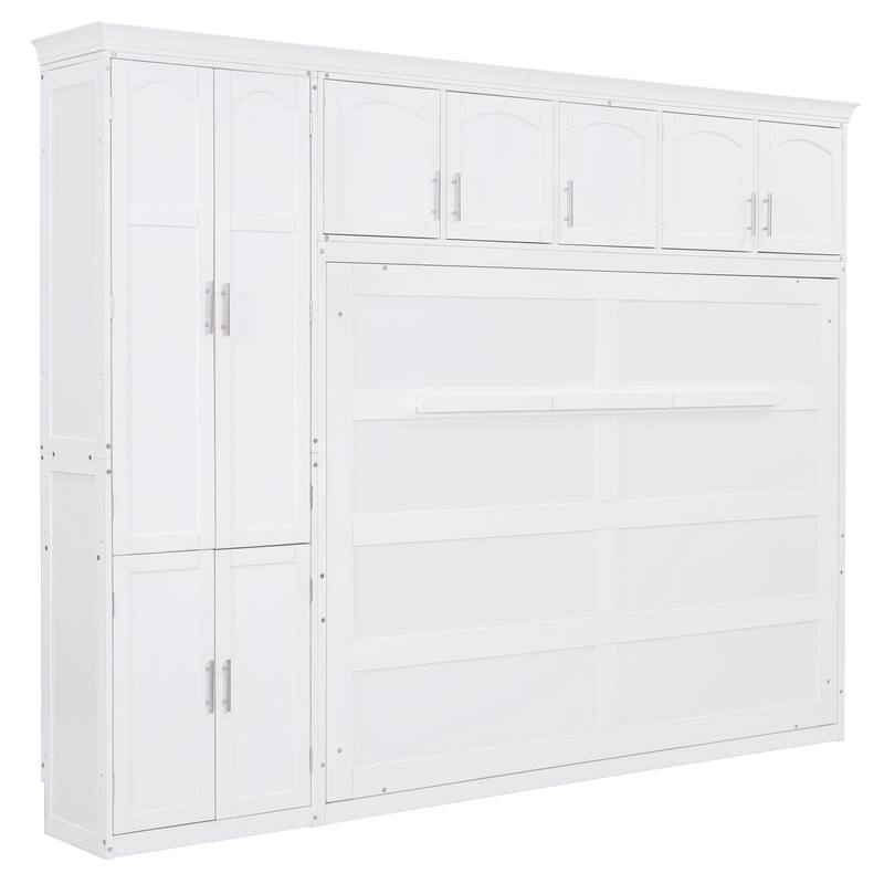 GDFStudio - Lincoln Queen Size Murphy Wall Bed with Cabinets, Storage, and Space-Saving Design