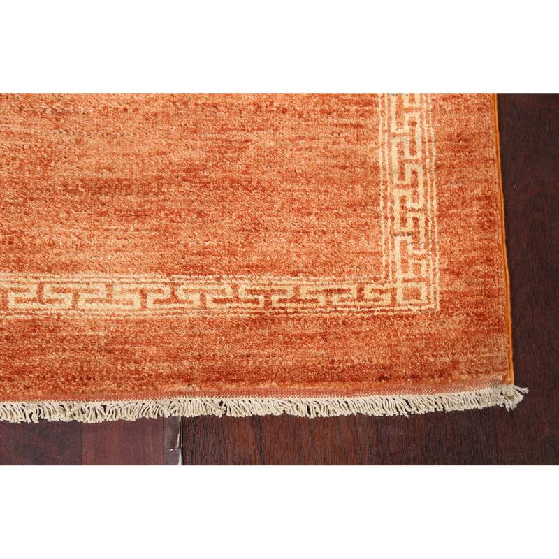 Orange Bordered Gabbeh Kashkoli Oriental Runner Rug Wool Hand-knotted - 2'7" x 9'1"