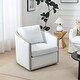 preview thumbnail 43 of 165, KINWELL 31"W Oak Frame Upholstered Swivel Barrel Armchair