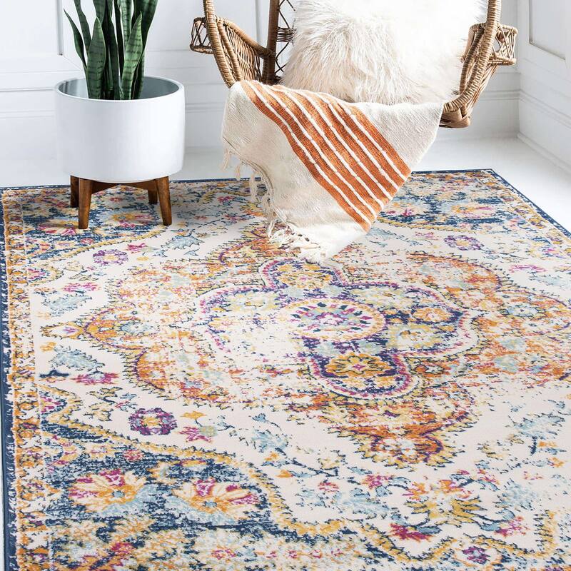 The Curated Nomad Sunset Distressed Vintage Bohemian Rug - 3' 3" x 5' - Multi