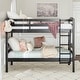 preview thumbnail 1 of 92, Walker Edison Solid Wood Convertible Twin-over-Twin Bunk Bed Black