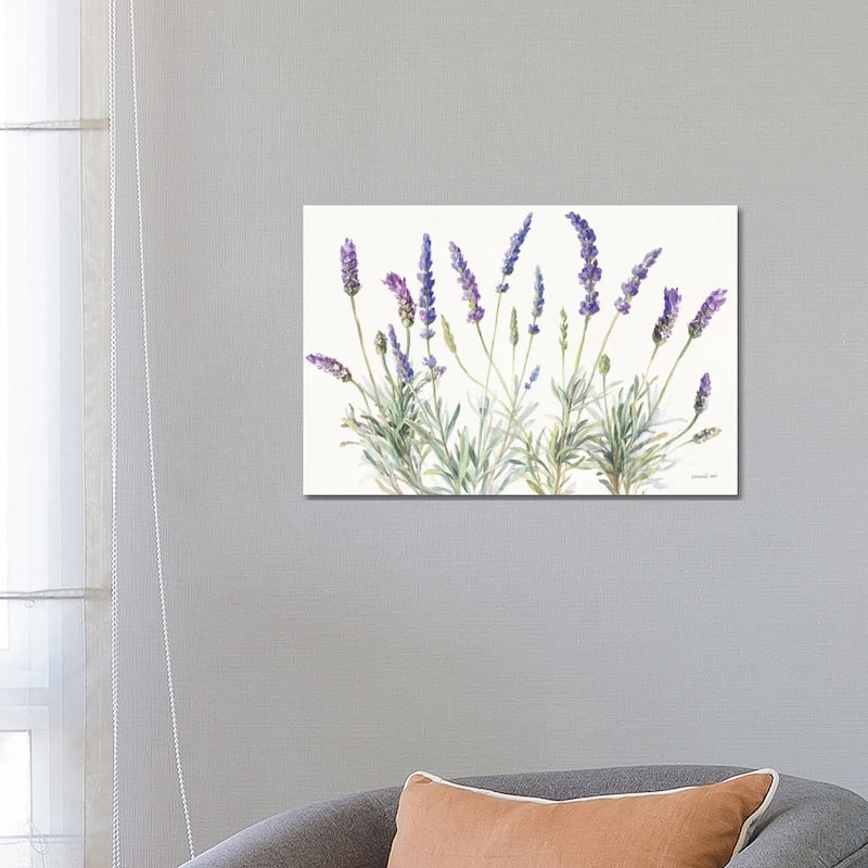 iCanvas "Floursack Lavender V on Linen" by Danhui Nai Canvas Print - 18x26x1.5