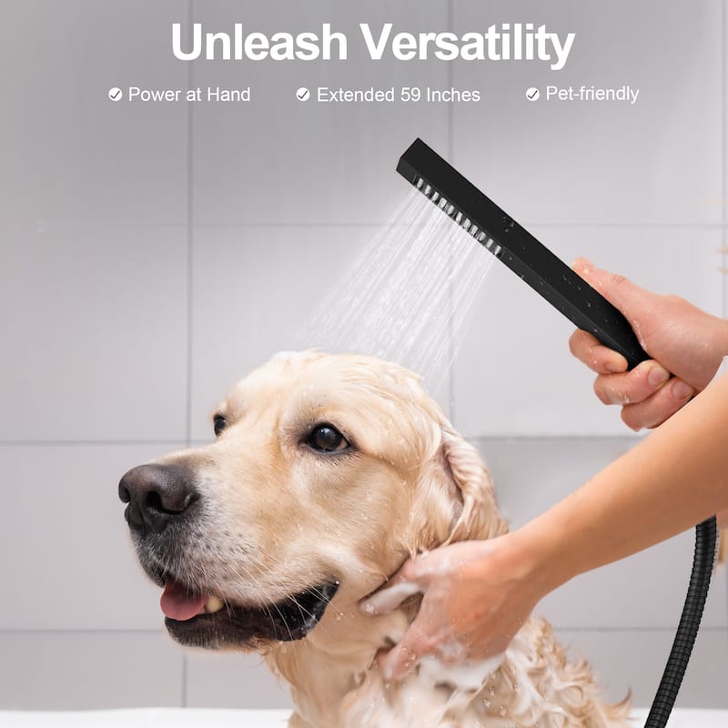GRANDJOY 3-Function Thermostatic Shower System 12'' Rainfall Shower Head with Anti-Scald Valve
