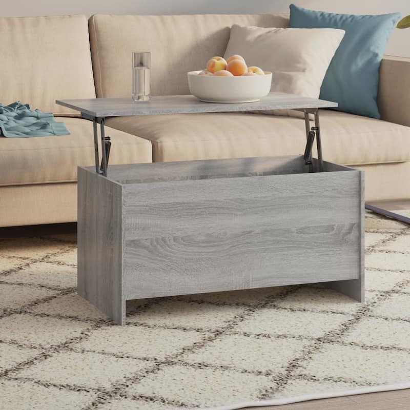 vidaXL Coffee Table Lift Top End Table Accent Side Sofa Table Engineered Wood - 40.2"x21.9"x20.7" - Gray sonoma