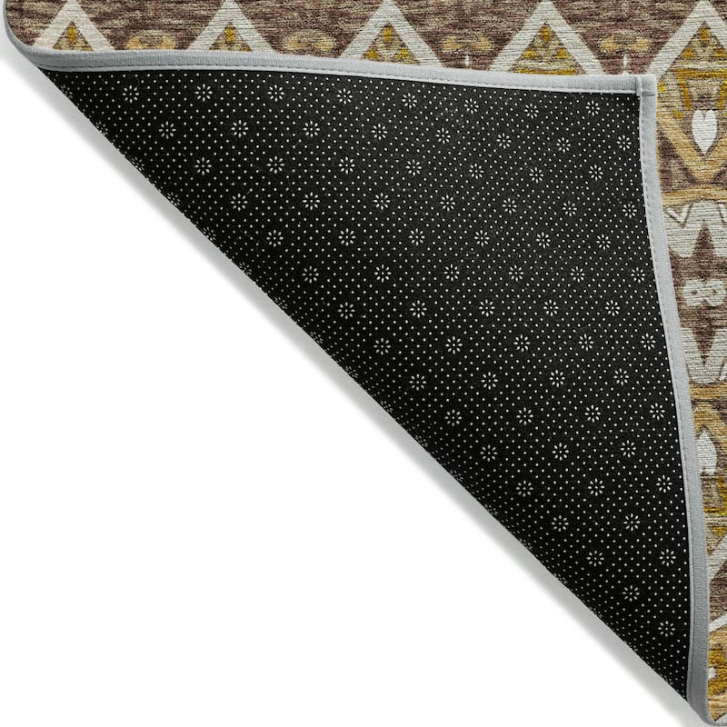 Machine Washable Indoor/ Outdoor Chantille Mosaic Global Rug