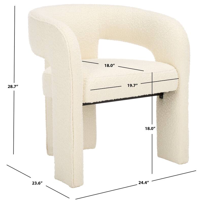 SAFAVIEH Couture Catharia 3 Leg 18-inch Dining Chair - 24Wx24Dx29H - Ivory