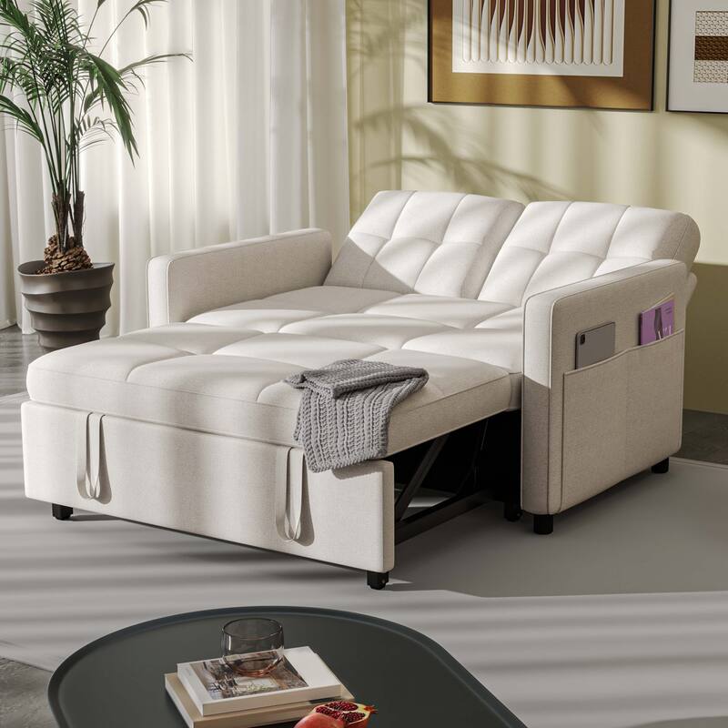 Moasis 3 IN 1 Sleeper Sofa Bed, Pull Out Chair Sofa - Cream